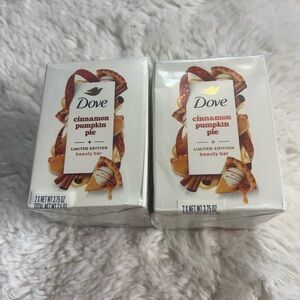 Lot Of 2 Dove Limited Edition Holiday Bar Soap Cinnamon Pumpkin Pie 3.75 Oz (4)